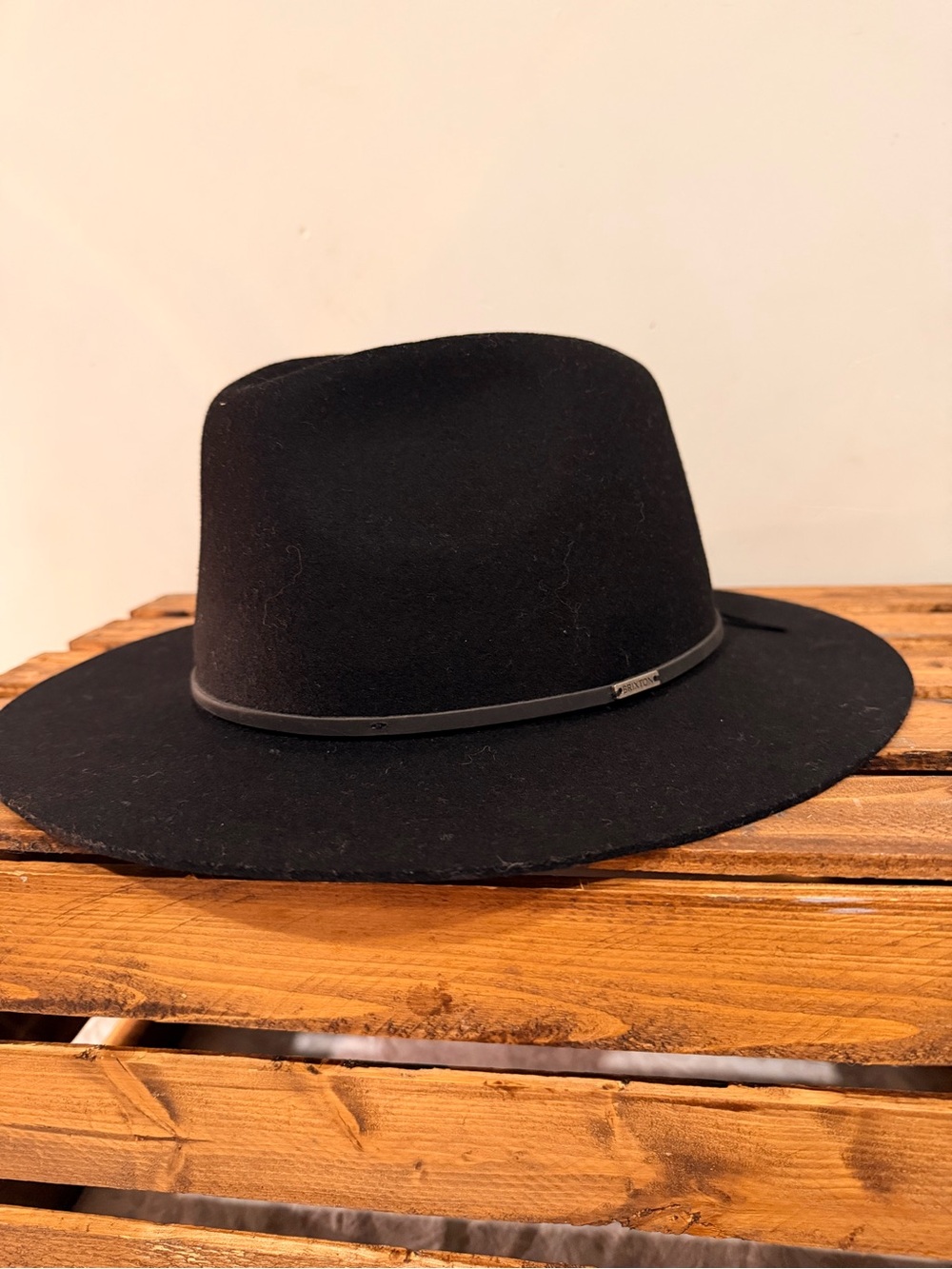 Brixton Black Wool Fedora with Slim Band